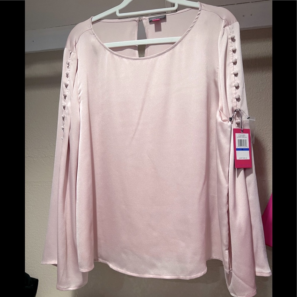 New Vince Camuto Buttoned sleeve top.  Pale pink